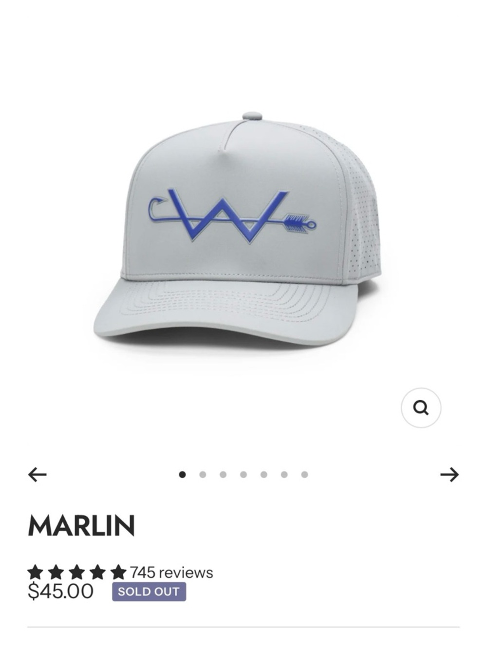 Marlin Trucker Hat with Blue Logo *NEVER WORN*